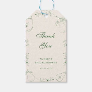Perfect Pear Thank You Green Bridal Shower Gift Tags
