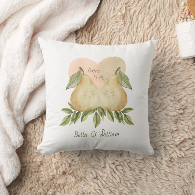 Perfect Pear Twin Pillow with Custom Names (Blanket)