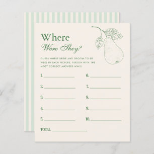 Perfect Pear Where Were They Bridal Shower Game