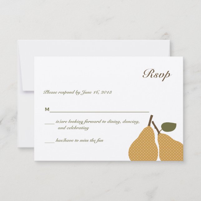 Perfect Pear Whimsical Wedding Invitation Card (Front)