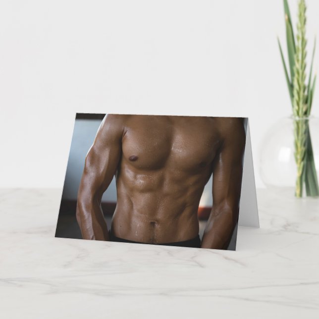 Perfect Perspiration Hot Guy Greetings Card (Front)
