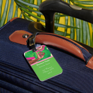 Perfect Pink and Green ladies Cards Luggage Tag