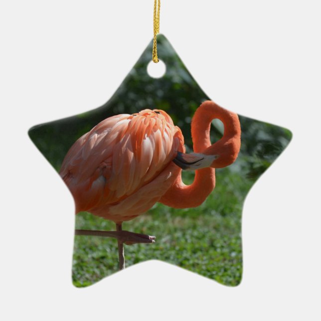 Perfect Pink Flamingo Ceramic Tree Decoration (Front)