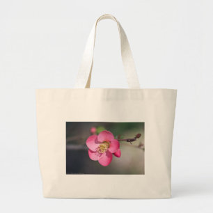 Perfect Pink Flowering Quince Large Tote Bag