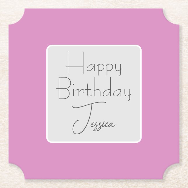 Perfect Pink Paper Coaster (Front)