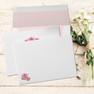 Perfect Pink Roses Wedding Invitation Envelope