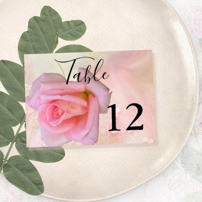 Perfect Pink Roses Wedding Table Card (Creator Uploaded)