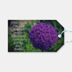 Perfect Purple Allium Flower Motivational Quote Gift Tags