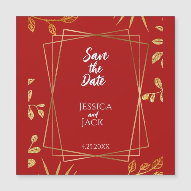 Perfect Red Save the Date Magnet Invitation (Front)