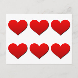 Perfect Red Valentine Hearts Holiday Postcard