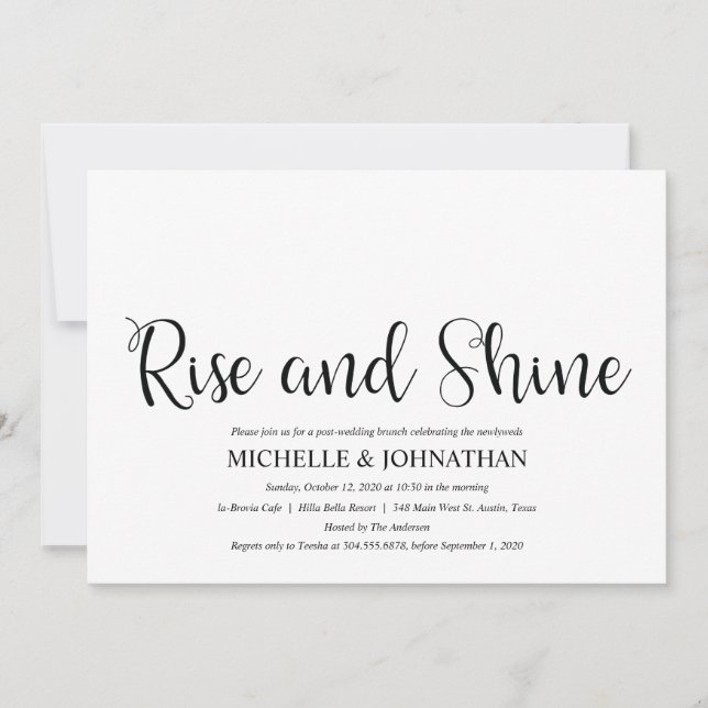 Perfect Rustic Post Wedding Brunch Invites (Front)