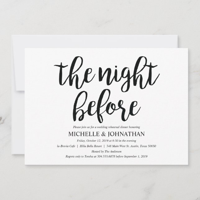 Perfect Rustic Wedding Rehearsal Dinner Invites (Front)