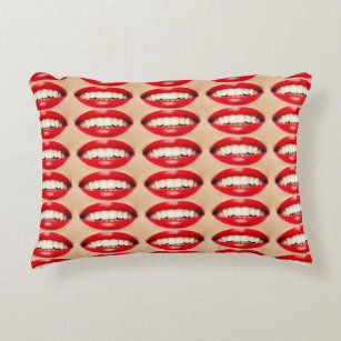Perfect Smile Femme Fatale Pop-art Decorative Cushion