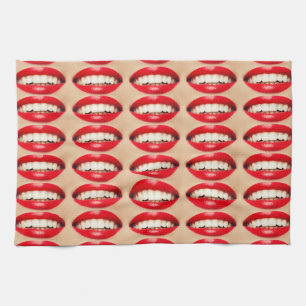 Perfect Smile Femme Fatale Pop-art Tea Towel