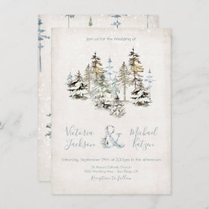 Perfect Snow Forest Wedding invitations