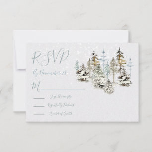 Perfect Snow Forest Wedding RSVP response cards