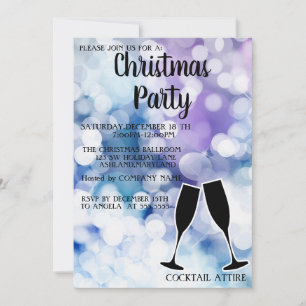 Perfect,  Sparkly  Wine Glass Christmas Invitation