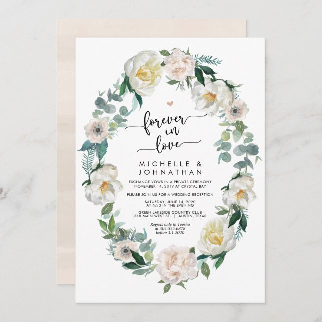 Perfect Spring Romantic Wedding Elopement Invitation (Front/Back)