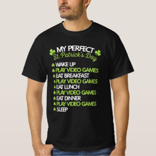 Perfect St Patricks Day Play Video Games Gamer T-Shirt