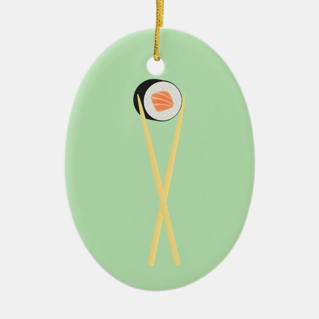Perfect Sushi I Ceramic Tree Decoration (Front)