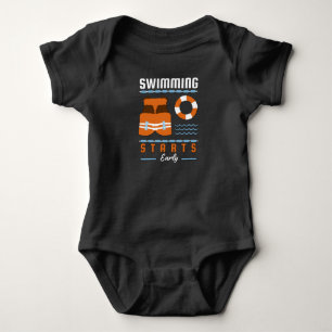 Perfect Swimmer Design - Swimming Starts Early Baby Bodysuit