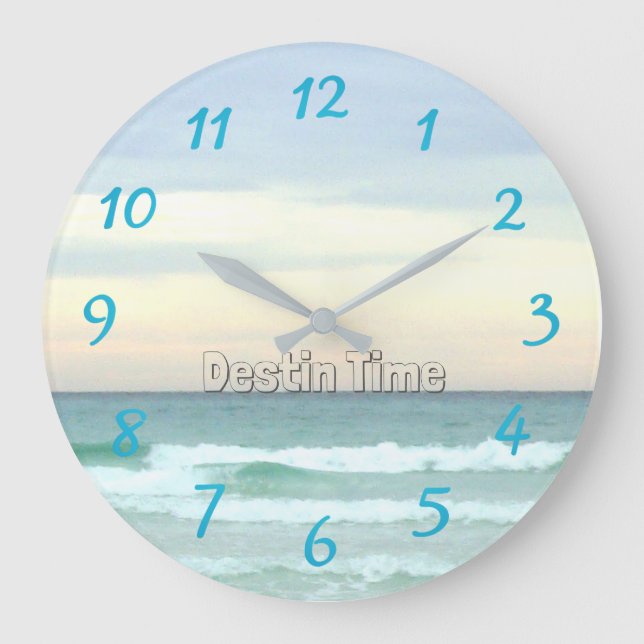 Perfect Time in Destin, Florida Large Clock (Front)
