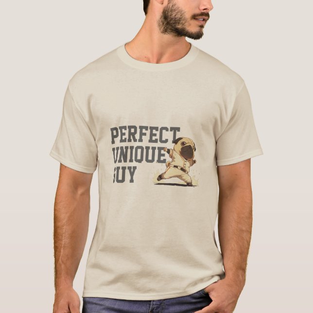 PERFECT UNIQUE GUY Clever PUG Acronym Baseball T-Shirt (Front)