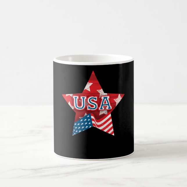 Perfect USA Flag Color Star - LOVE USA Coffee Mug (Center)