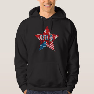 Perfect USA Flag Color Star - LOVE USA Hoodie