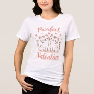 Perfect Valentine Cute Cats Valentine’s Gift Tri-Blend Shirt