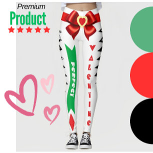 Perfect Valentine Gift Custom Bow and Heart Design Leggings
