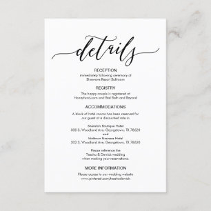 Perfect Wedding Details Enclosure Card