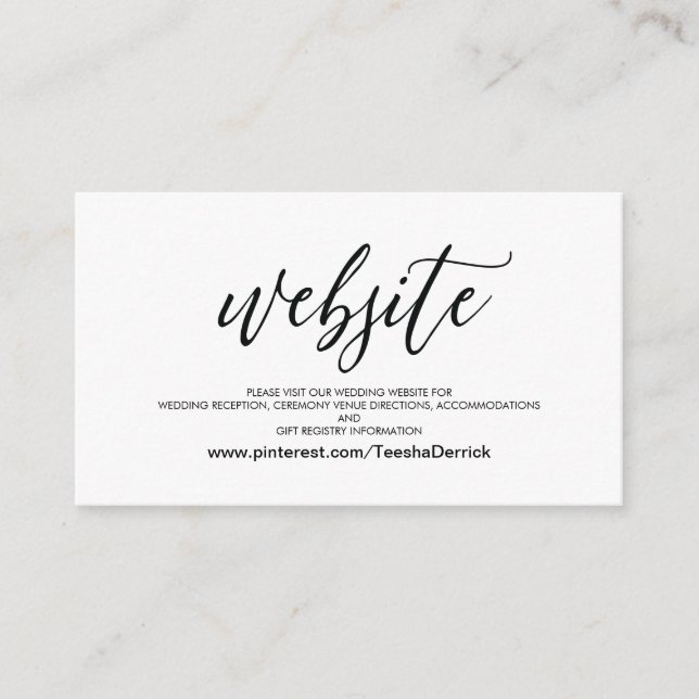 Perfect Wedding Website Details Enclosure Card (Front)