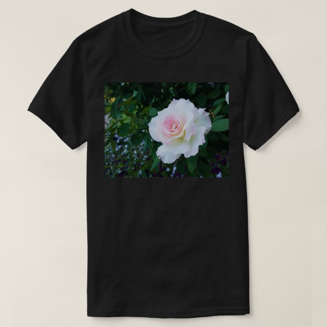 Perfect White Pink Rose T-Shirt (Design Front)