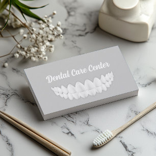 Perfect White Smile Simple Grey Dentistry Card