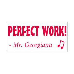 "PERFECT WORK!" Grading Rubber Stamp