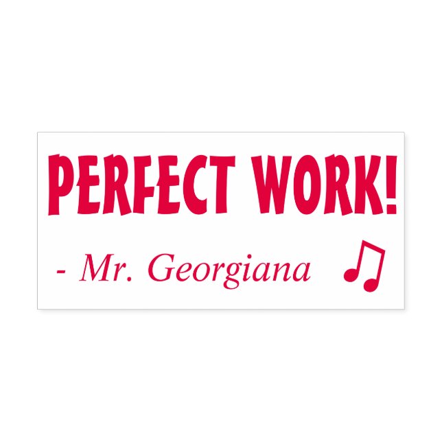 "PERFECT WORK!" Grading Rubber Stamp (Design)