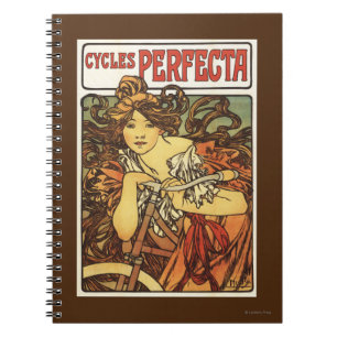 Perfecta Bicycles with Woman Advertisement Poste Spiral Notebook