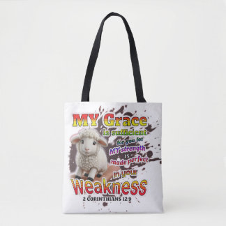 Perfected in weakness tote bag