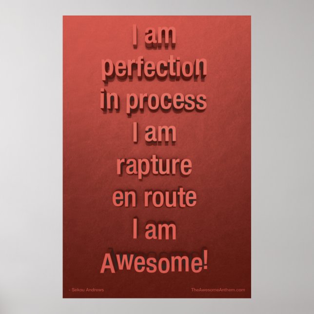 "PERFECTION" Awesome Poster (Confidence) (Front)