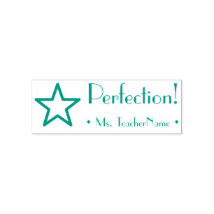 "Perfection!" + Custom Educator Name Self-inking Stamp