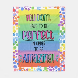 Perfectly Amazing Inspirational Rainbow Fleece Blanket