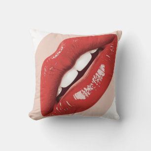Perfectly Beautiful Lips on a Valentines Day  Cushion