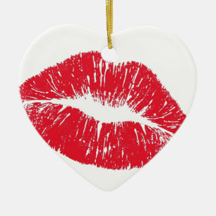 Perfectly Beautiful Lips on a Valentines Day Tree  Ceramic Tree Decoration