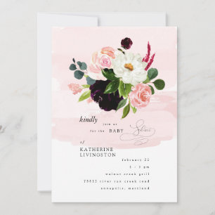 Perfectly Blush Elegant Floral Baby Shower Invitation