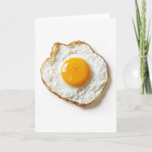 Perfectly Fried Egg with Crisp Edges and Golden Yo Invitation