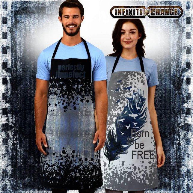 PERFECTLY IMPERFECT | Grunge | Denim Typography | Apron (Creator Uploaded)