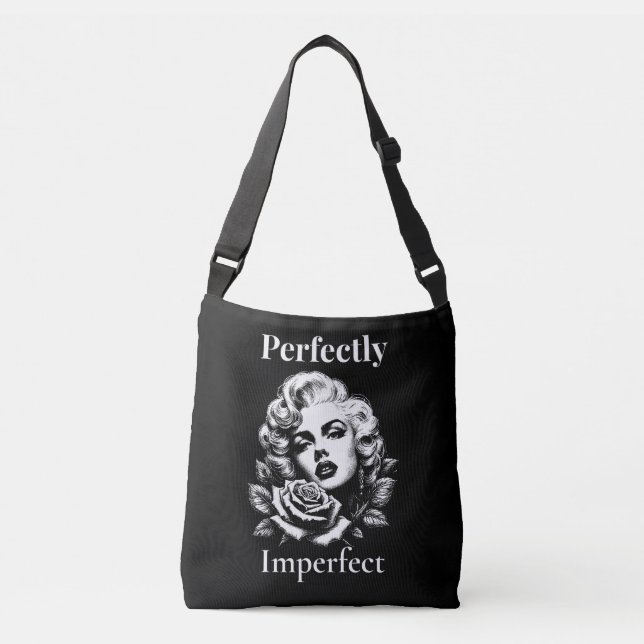 Perfectly Imperfect – Marilyn Noir Crossbody Bag (Front)