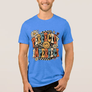 Perfectly Imperfect Retro Vintage Smiley Design Tri-Blend Shirt
