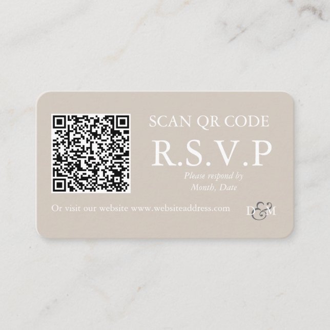 Perfectly Pale Coloured QR Code Enclosure Card (Front)